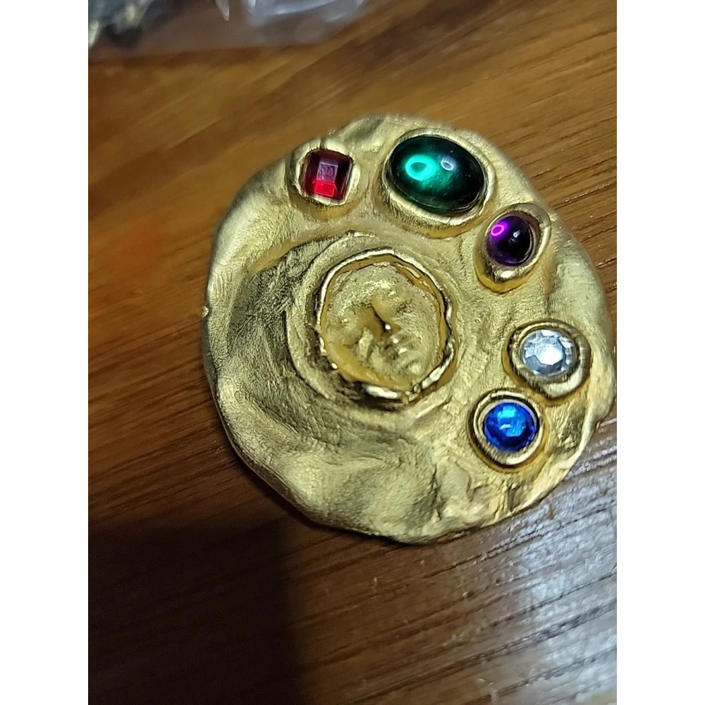 Vintage‎ MCM Cosmo Panorama Hidden Face Rhinestone Cabochon Brooch Atomic